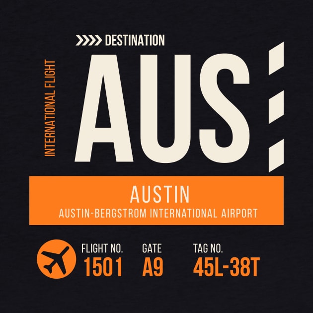 Austin Airport Stylish Luggage Tag (AUS) by SLAG_Creative